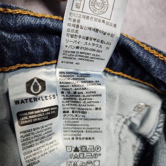 Levis 502 Regular Taper Mens Jeans size 36 38x32 Dark Wash Blue Stretch - Picture 12 of 16